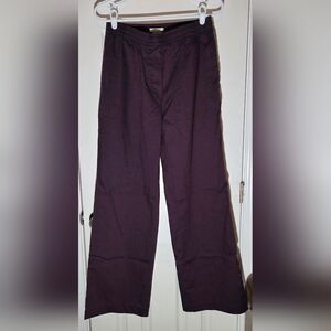 Urban Outfitters Womens Dark Burgundy Elastic Waist Pants
